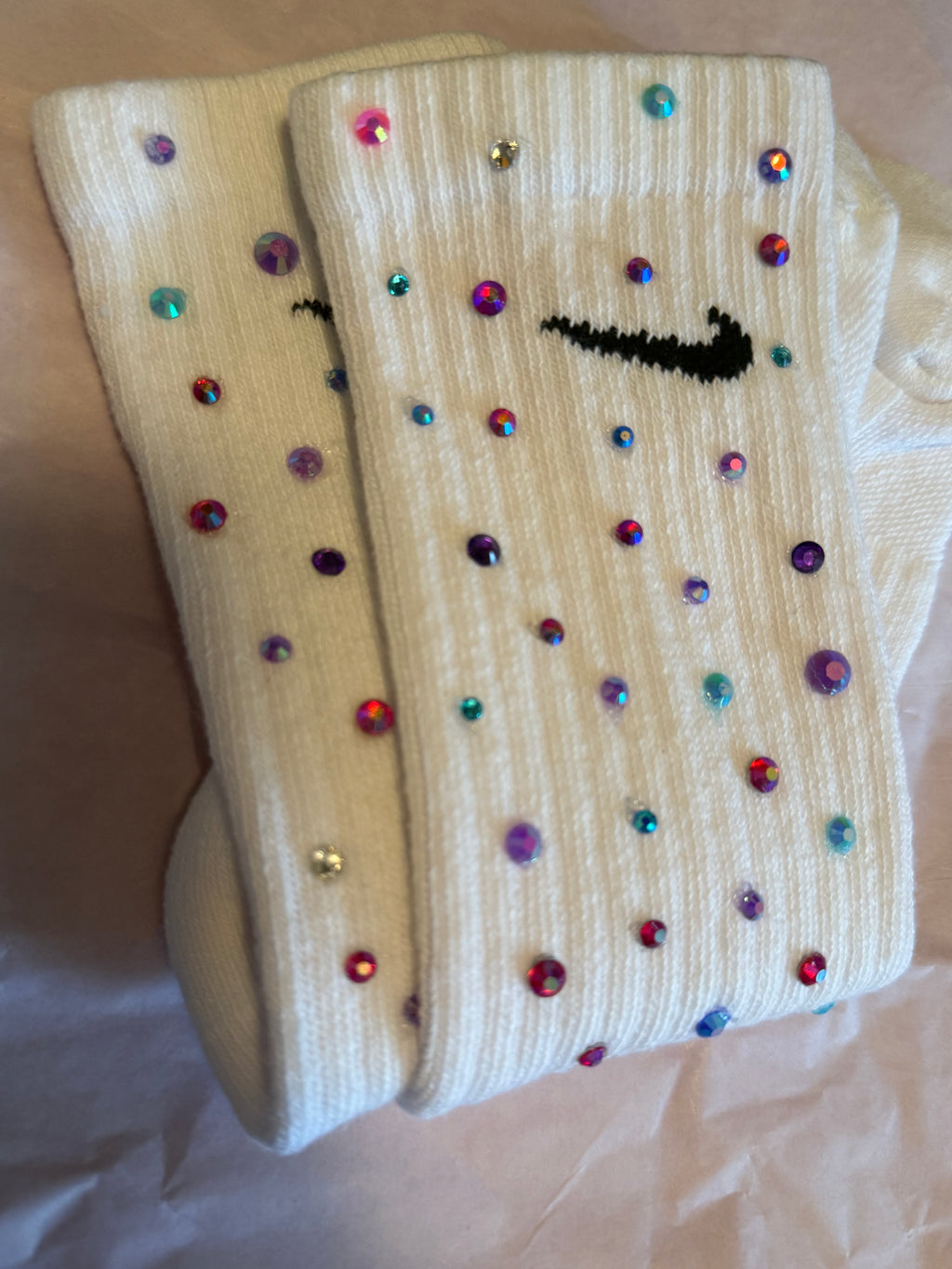 Custom Nike rhinestone socks