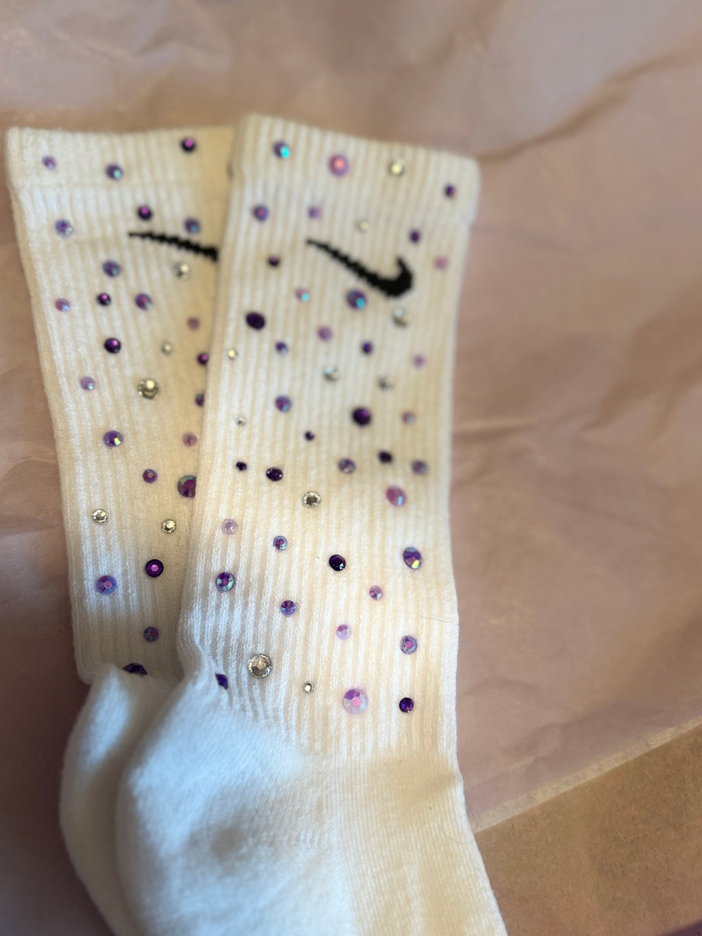 Custom Nike rhinestone socks