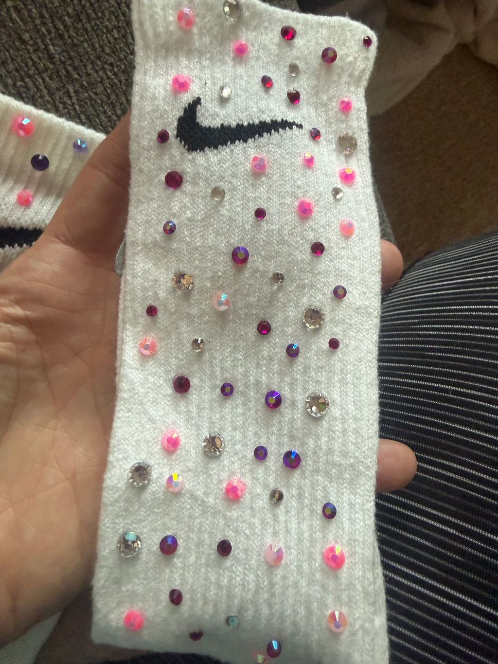 Custom Nike rhinestone socks