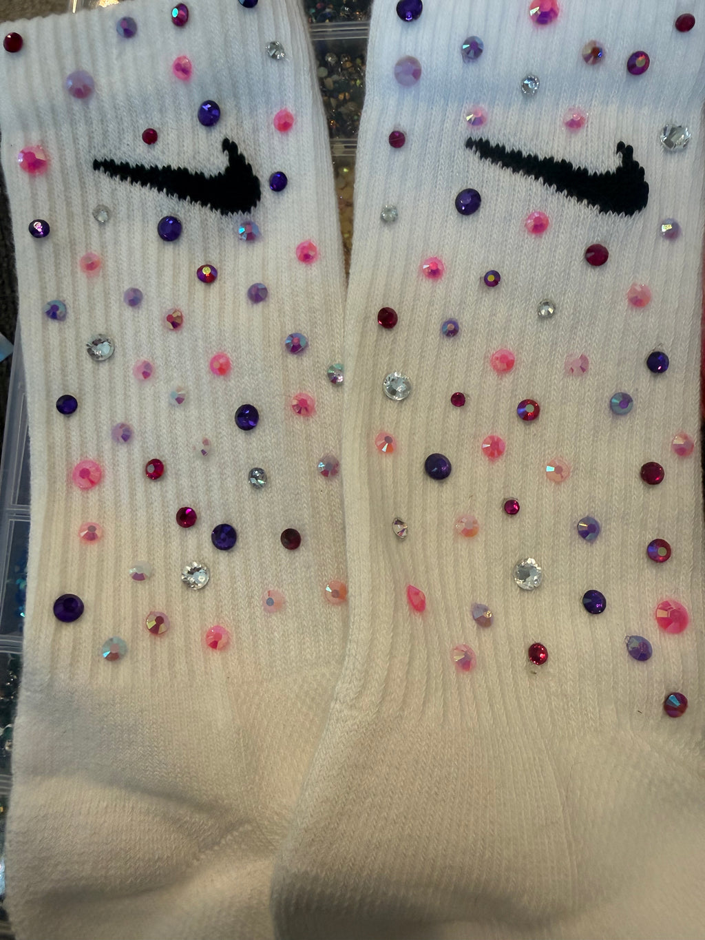 Custom Nike rhinestone socks