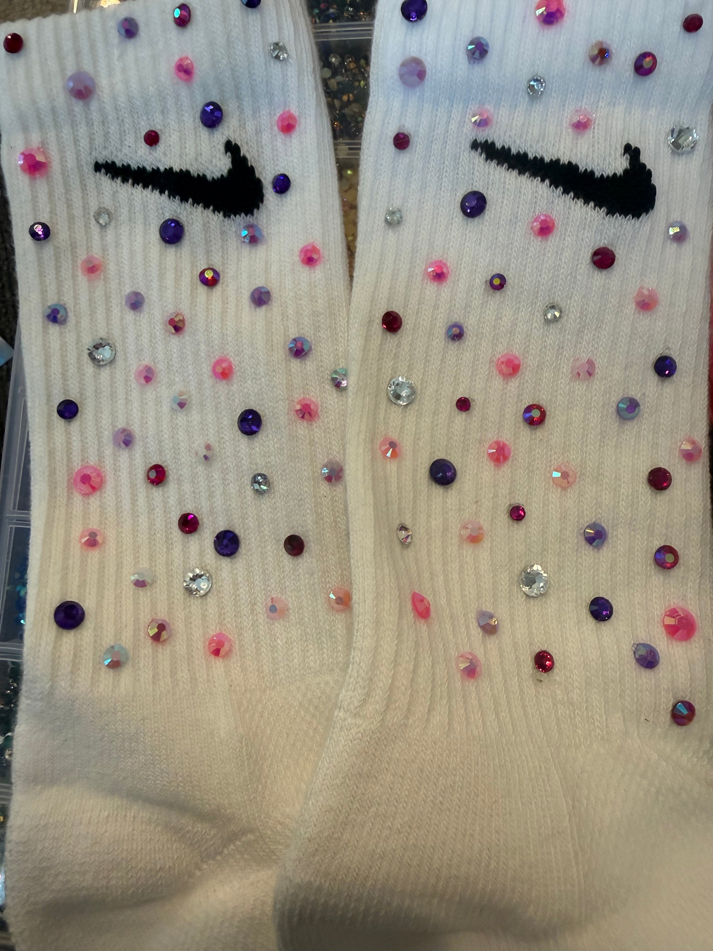 Custom Nike rhinestone socks