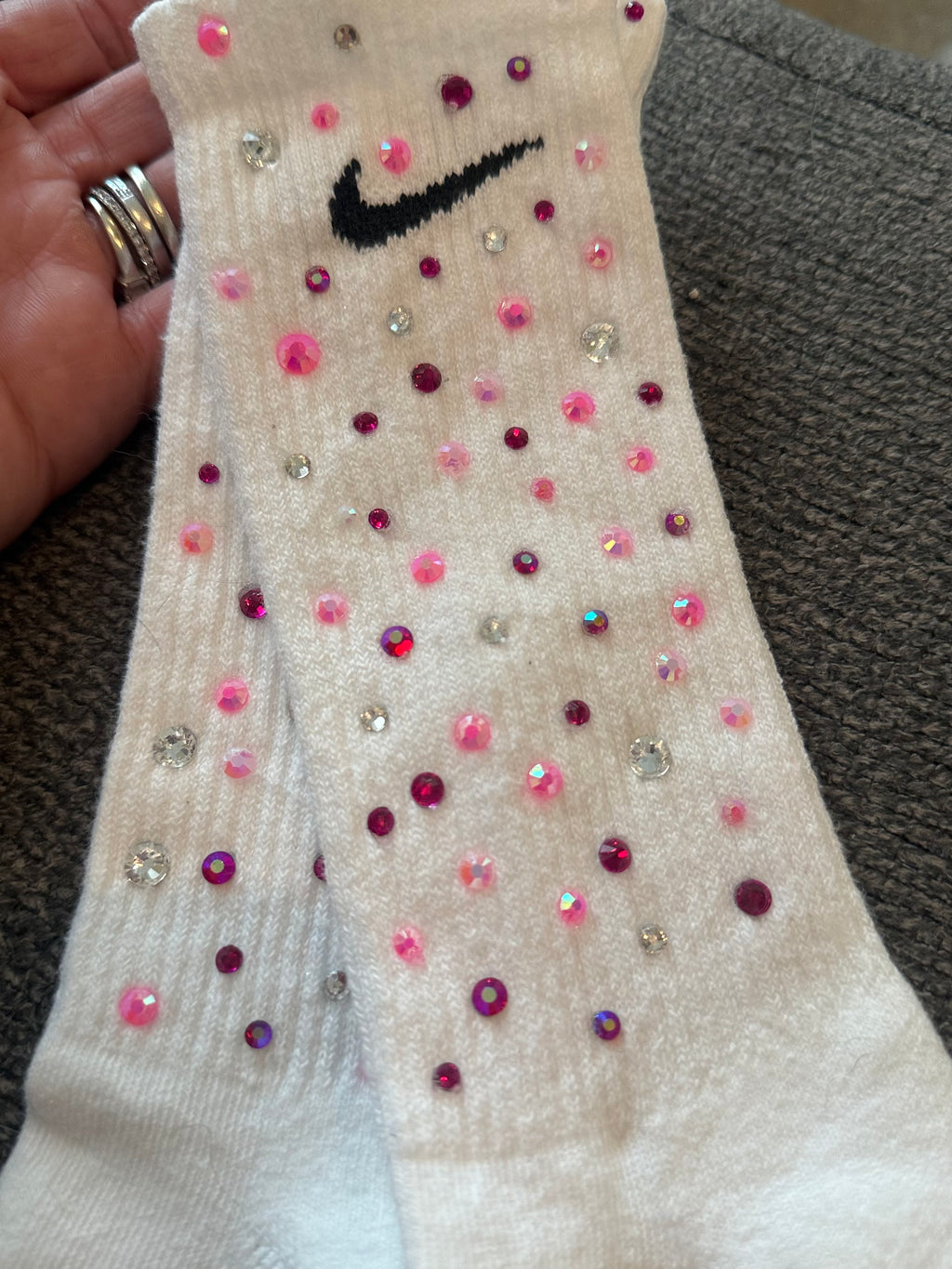 Custom Nike rhinestone socks