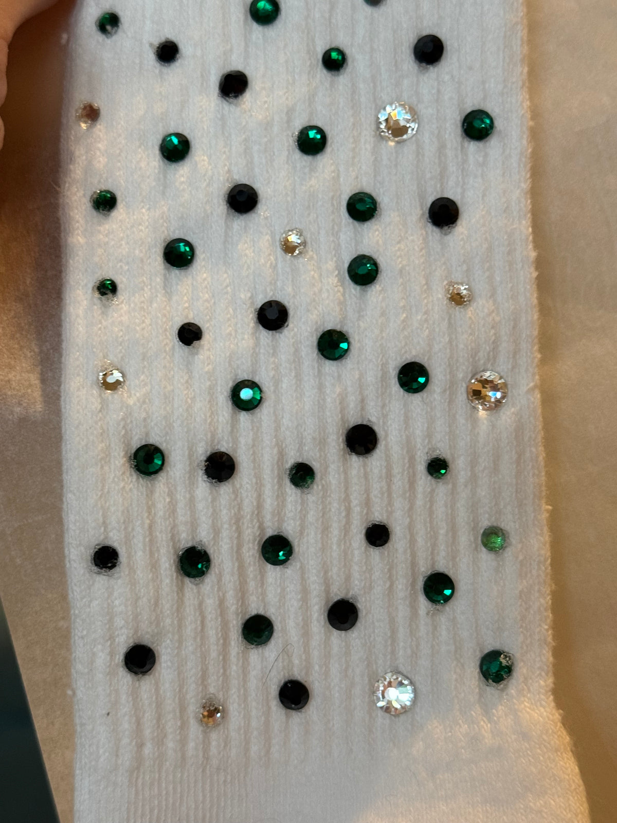 Custom rhinestone socks, any color combination can be made. Personalized for all of your needs!