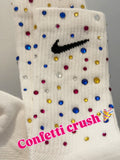 Custom Nike rhinestone socks - Confetti Crush